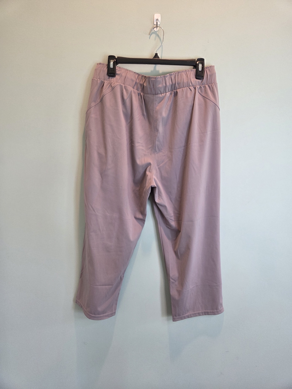 32 Degrees Cool Women's Stretch Woven Crop Wide Leg Drawstring Pant Mauve Size M - Picture 4 of 11